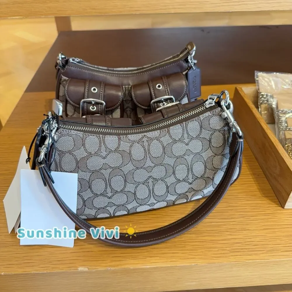 NWT Coach Ashton Bag In Signature Jacquard CBJ00 Silver/Oak/Maple